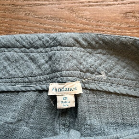 Sundance Catalog Gauzy Cotton Button Fly Drawstring Pants Coastal - Picture 7 of 8